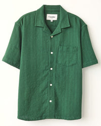 Basket Weave Stripe Shirt in Green