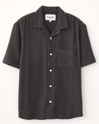 Basket Weave Stripe Shirt in Black