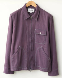 Bedford Cord Zip Jacket in Purple