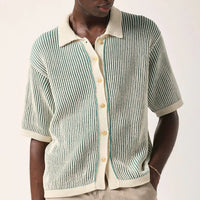 Plated Knit Shirt in Green