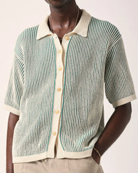 Plated Knit Shirt in Green