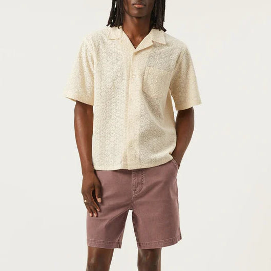 Floral Eyelet Shirt in Natural