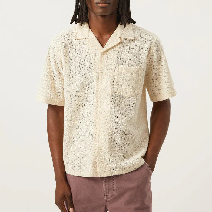 Floral Eyelet Shirt in Natural