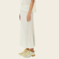 Roman Mesh Midi Skirt in Antique White