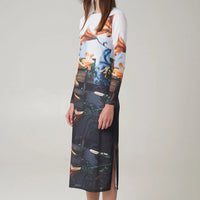 Paulie Midi Dress in Tiger Lilies