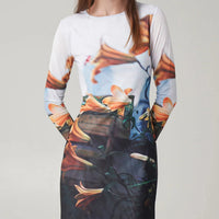 Paulie Midi Dress in Tiger Lilies