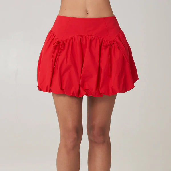 Rosie Bubble Mini Skirt in Red