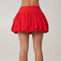 Rosie Bubble Mini Skirt in Red