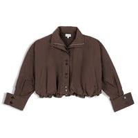 Amaryllis Cropped Jacket in Chocolate