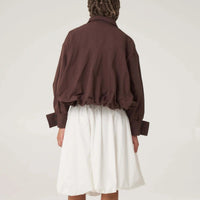 Amaryllis Cropped Jacket in Chocolate