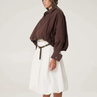 Amaryllis Cropped Jacket in Chocolate