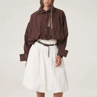 Amaryllis Cropped Jacket in Chocolate