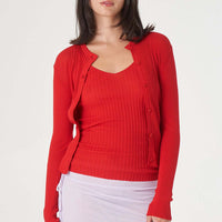 Lightweight Vary Cardigan in Red