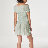 Ruched Ross Mini Dress in Seafoam