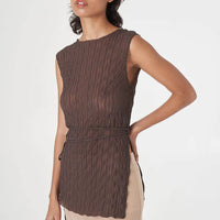 Ruched Ross Tunic in Coffee