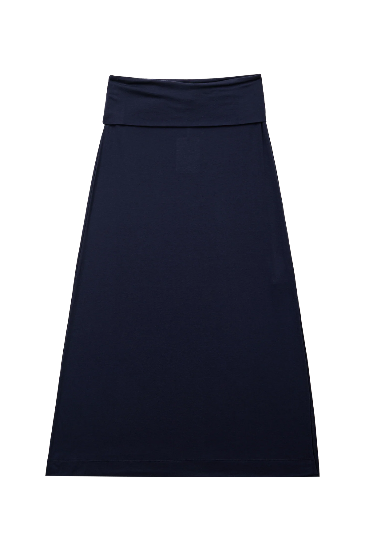 Foldover Maxi Skirt in Navy