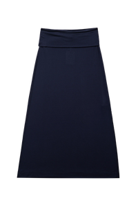Foldover Maxi Skirt in Navy