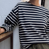 Sailor Top in Navy with White Stripe
