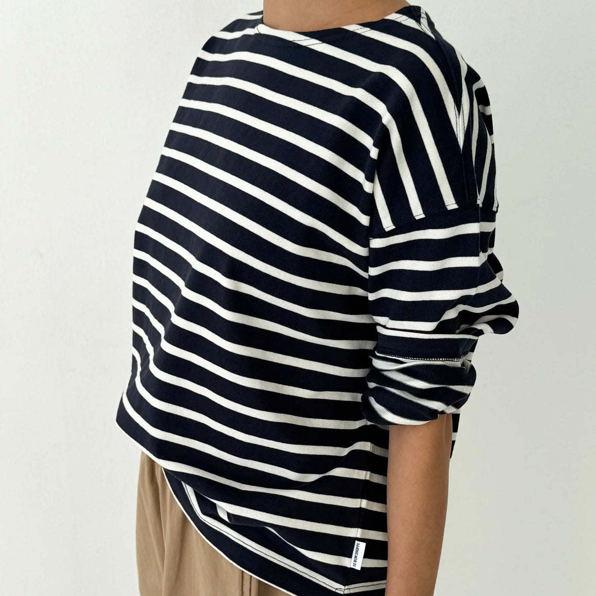 Sailor Top in Navy with White Stripe