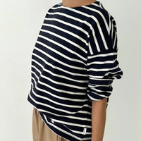 Sailor Top in Navy with White Stripe