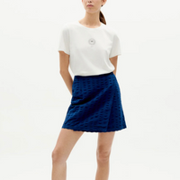 Milena Skirt in Navy Seersucker