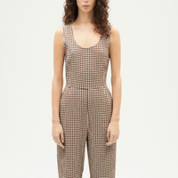 Rafflesia Jumpsuit in Chocolate Seersucker