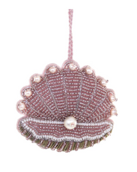 Tinsel Clam Shell Ornament