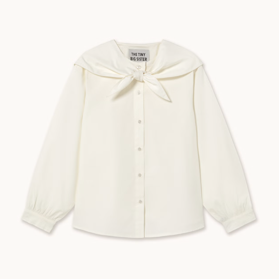 Scarf Neck Blouse in Off-White