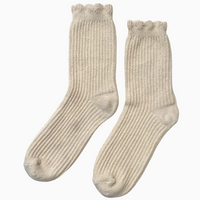 Linen Scallop Socks
