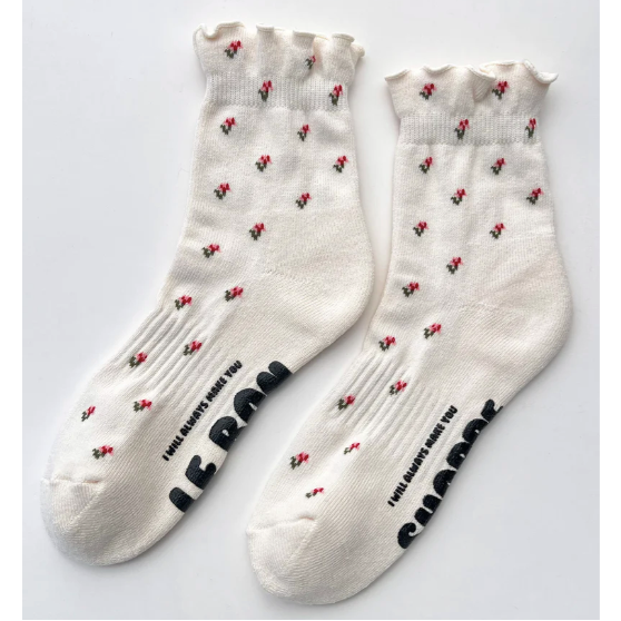 Petal Ruffled Hugger Crew Socks
