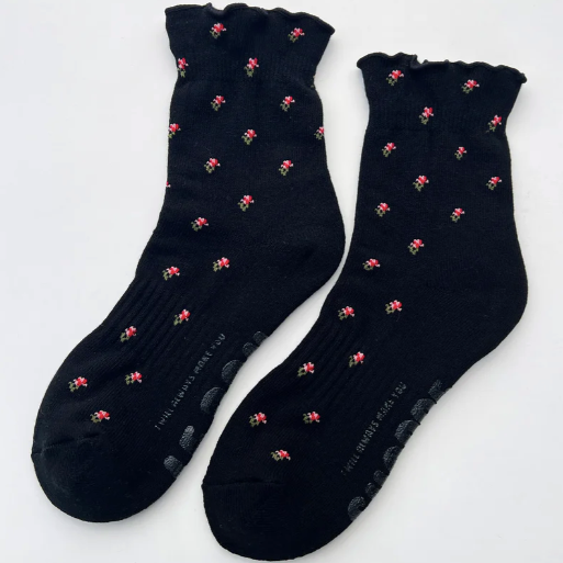 Petal Ruffled Hugger Crew Socks