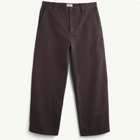 Wide Twill Pant in Brown