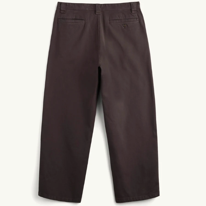 Wide Twill Pant in Brown