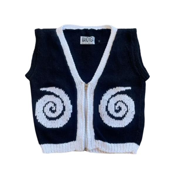 Spiral Knitted Top in Black