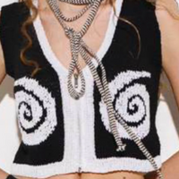 Spiral Knitted Top in Black