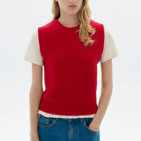 Kaia Knitted Vest in Red