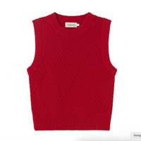 Kaia Knitted Vest in Red