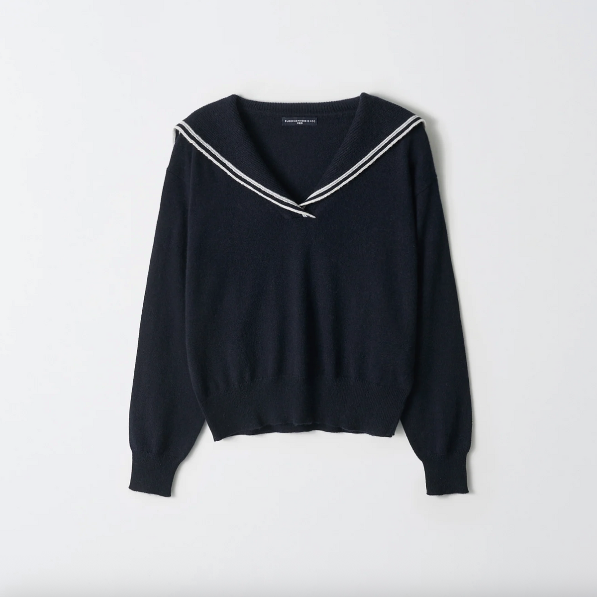 Sailor Collar Top in Dark Navy/White