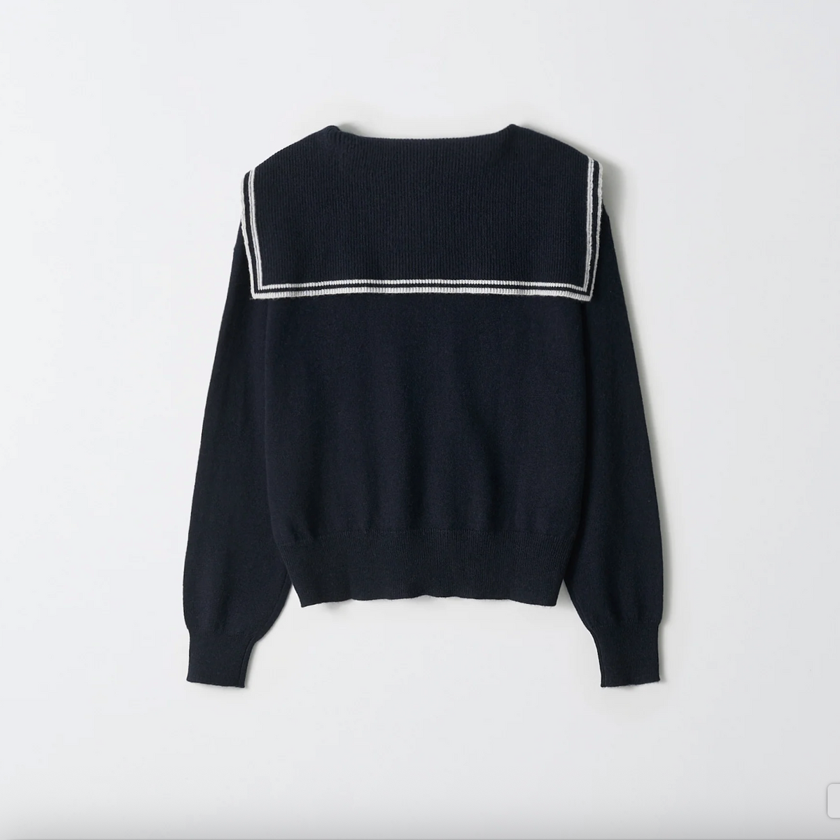 Sailor Collar Top in Dark Navy/White