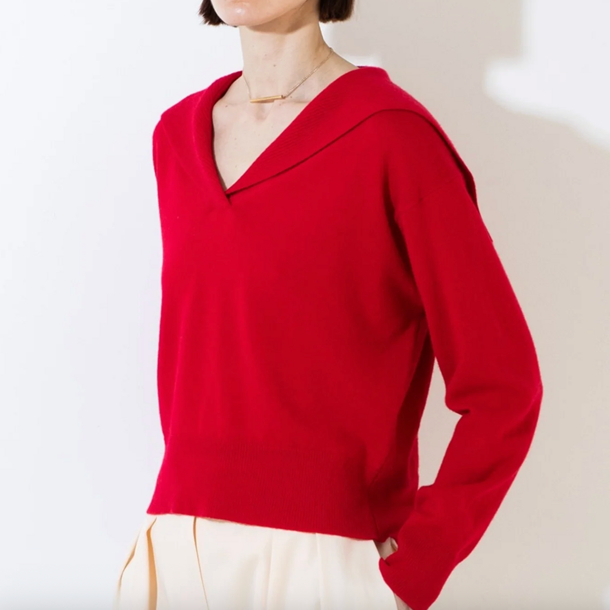 Sailor Collar Top in Red