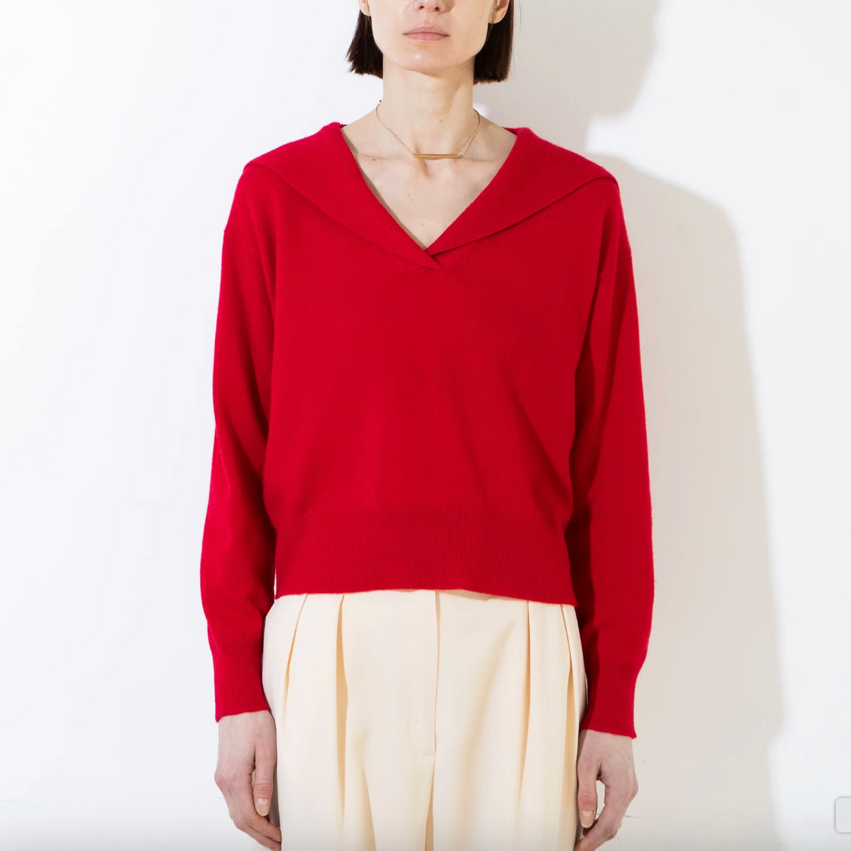 Sailor Collar Top in Red
