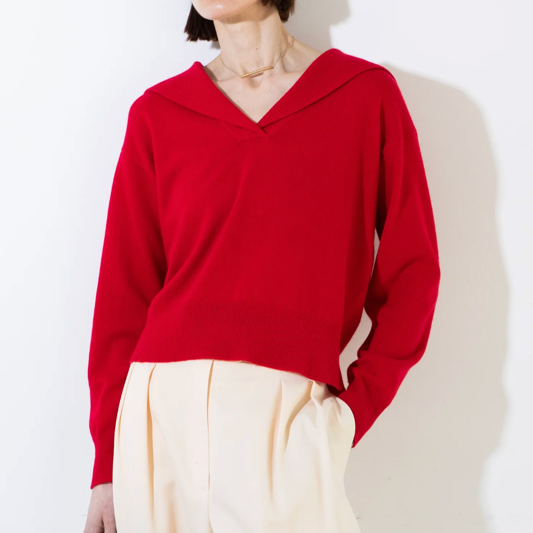 Sailor Collar Top in Red