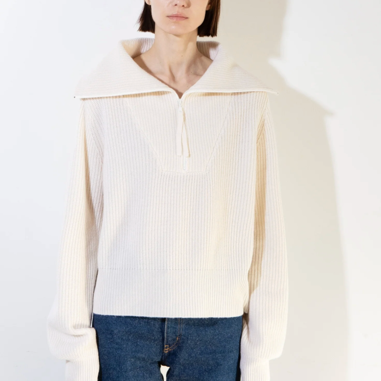 Half Zip Pullover in Ivory