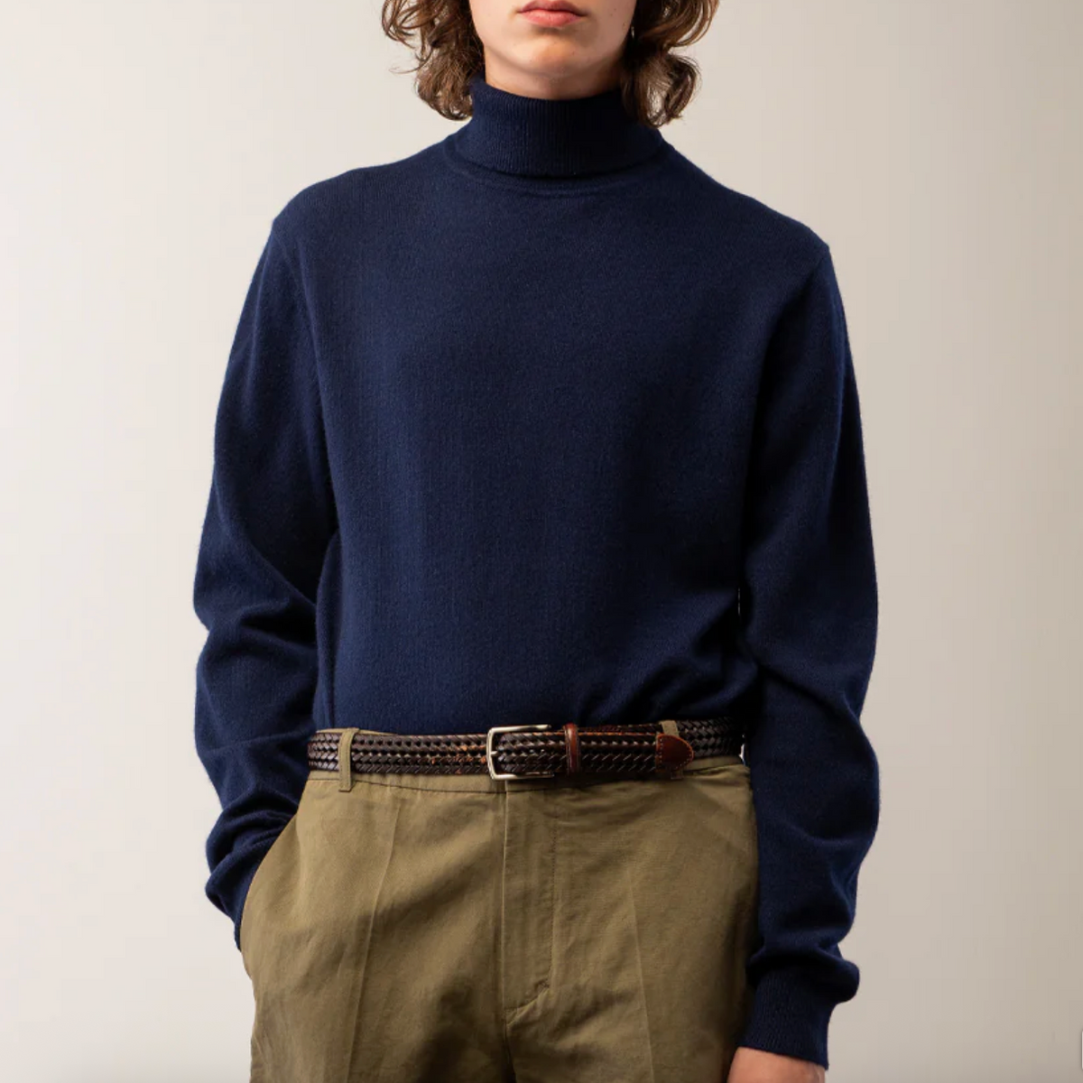 Anders Turtleneck Sweater in Dark Navy