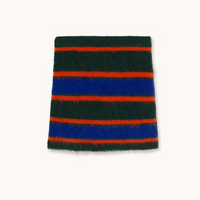 Fluffy Striped Skirt in Bottle Green