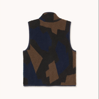 Geometric Sherpa Vest in Raven