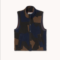 Geometric Sherpa Vest in Raven