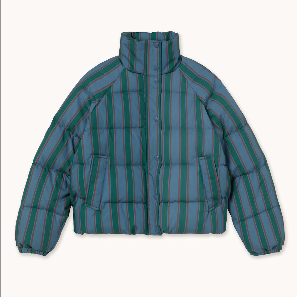 Striped Short Jacket in Stone