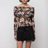 Off Shoulder Blouse in Burnt Blossom