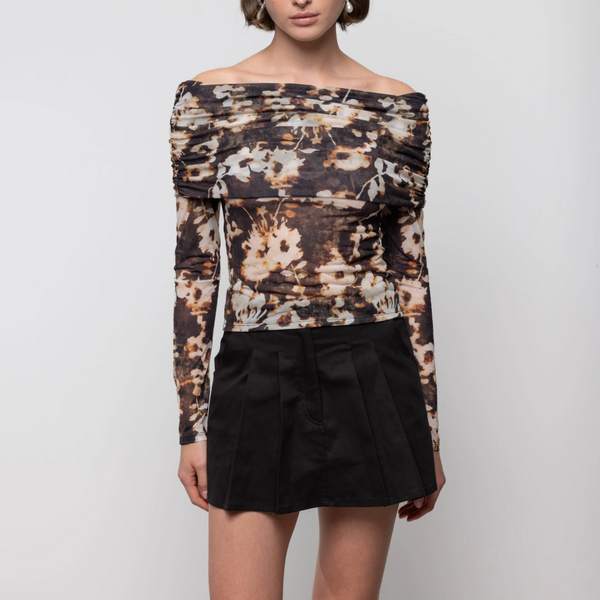 Off Shoulder Blouse in Burnt Blossom